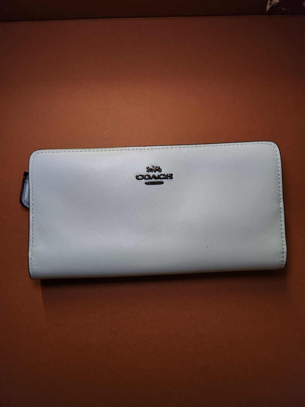 Coach Light Blue Leather Zip Wallet